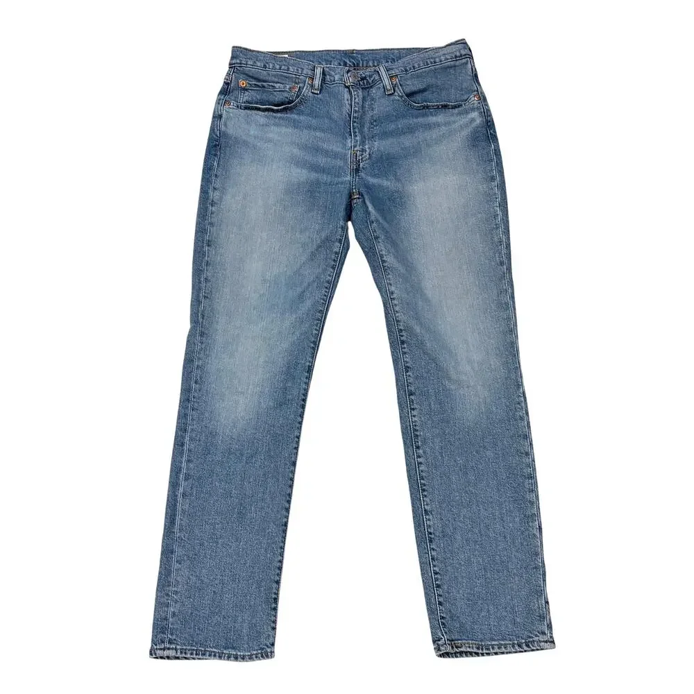 Levis 511 Premium Jeans Mens 34x30 Blue Slim Fit Tapered Leg Distressed Stretch
